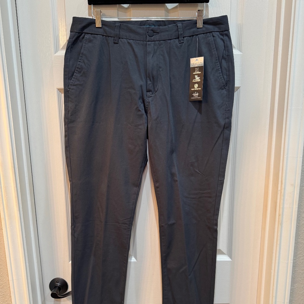 TAYLRD Men's TECH CHINO PANT (36x36) in Dark Grey